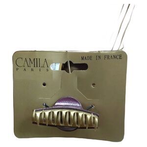 Camila Paris Gold & Plum Metallic Claw Clip, Handmade in France